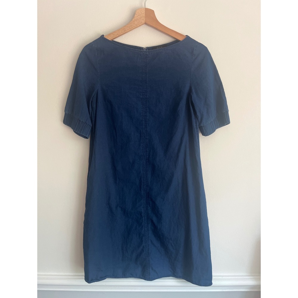 COS Chambray Mini Dress Dark Blue Size 4 100% Cotton